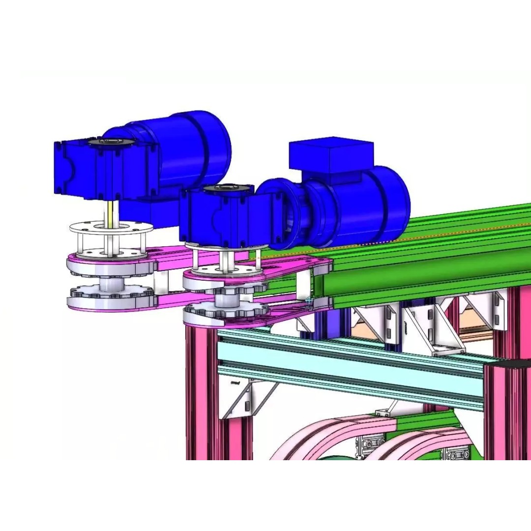 Side Grip Belt Conveyor 3D Model – Industrial Bottle Transfer System, FBX - View 9
