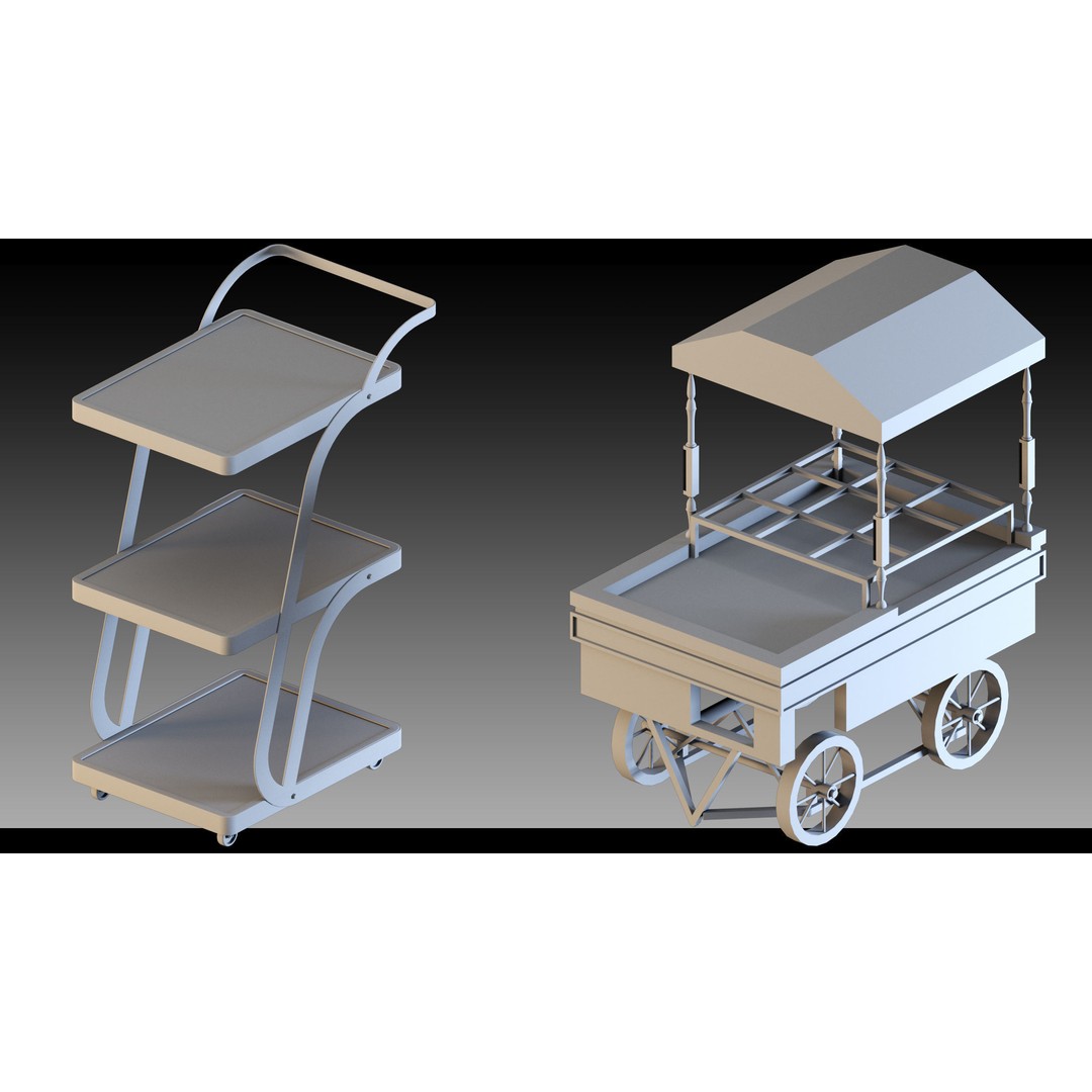 Transport Trolleys 3D Model – High Detail Industrial Props, FBX & Blender - View 15