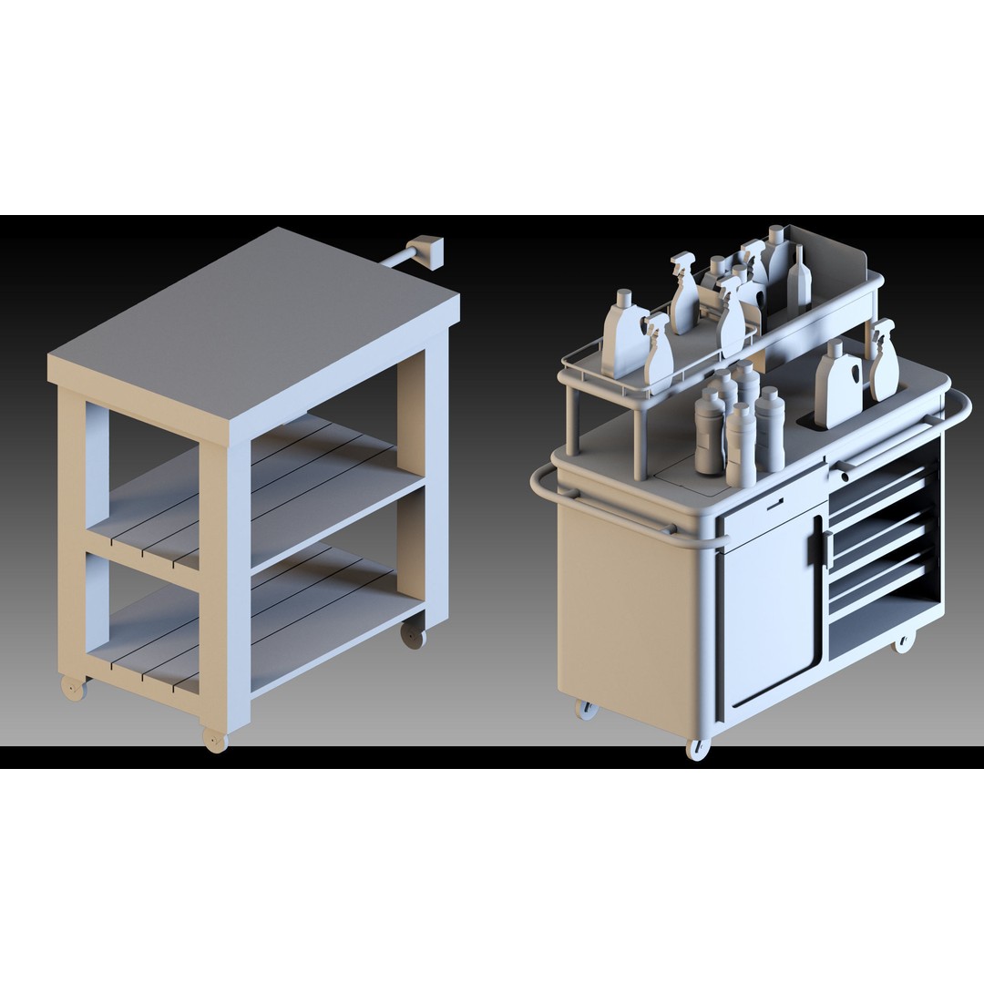 Transport Trolleys 3D Model – High Detail Industrial Props, FBX & Blender - View 17