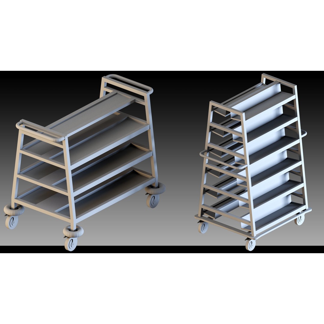 Transport Trolleys 3D Model – High Detail Industrial Props, FBX & Blender - View 20