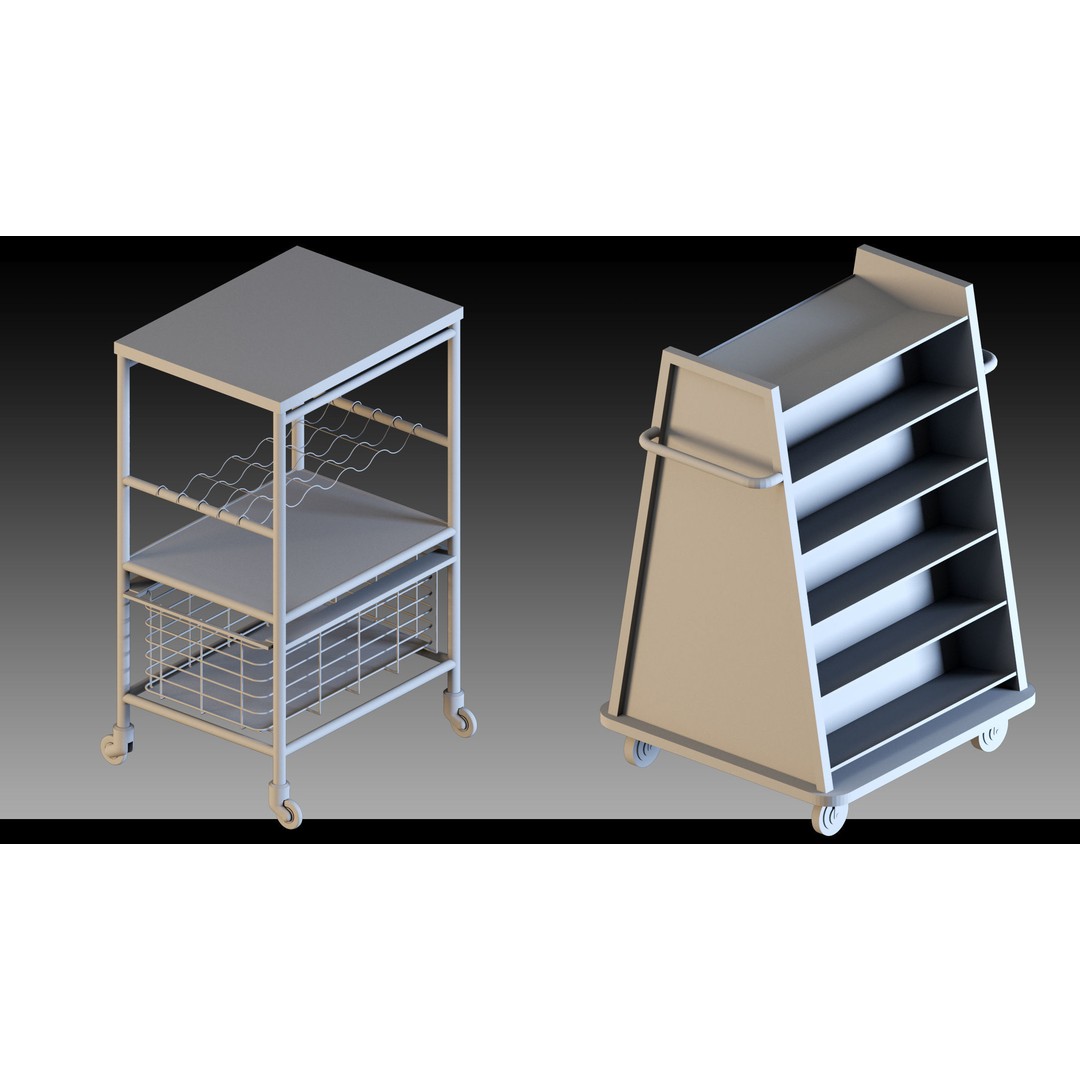 Transport Trolleys 3D Model – High Detail Industrial Props, FBX & Blender - View 21