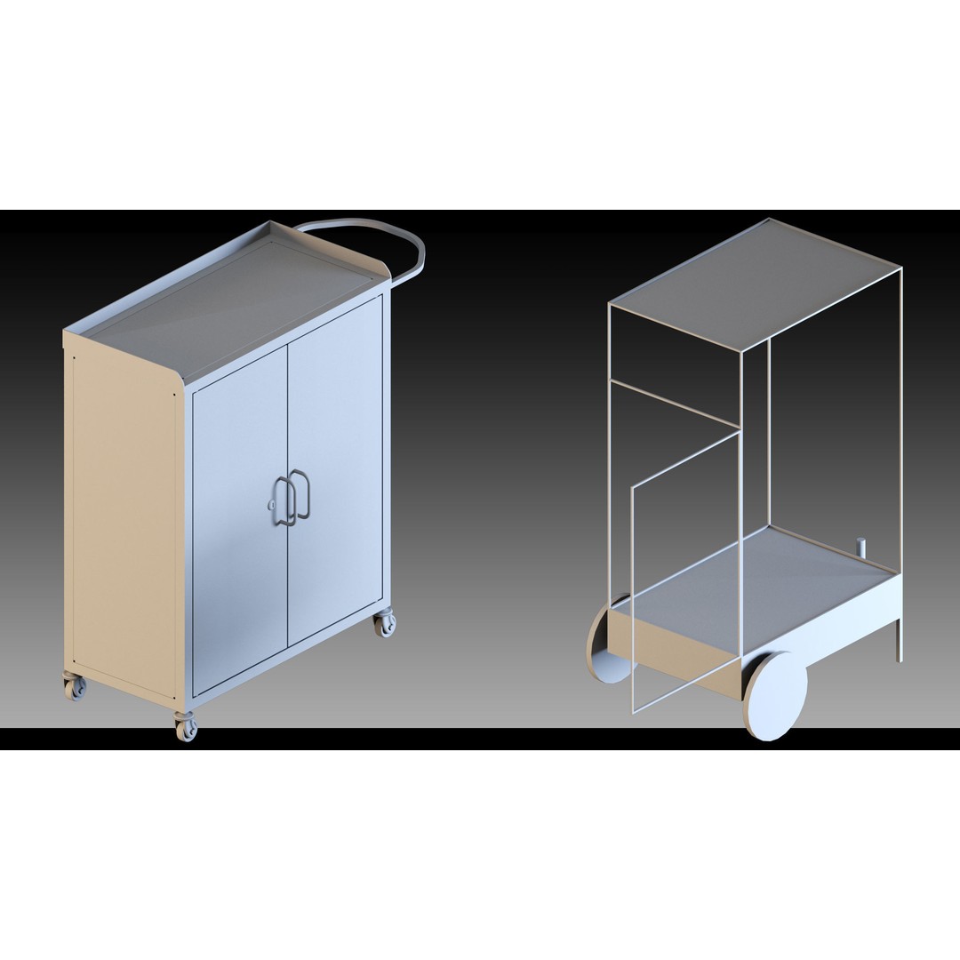 Transport Trolleys 3D Model – High Detail Industrial Props, FBX & Blender - View 7