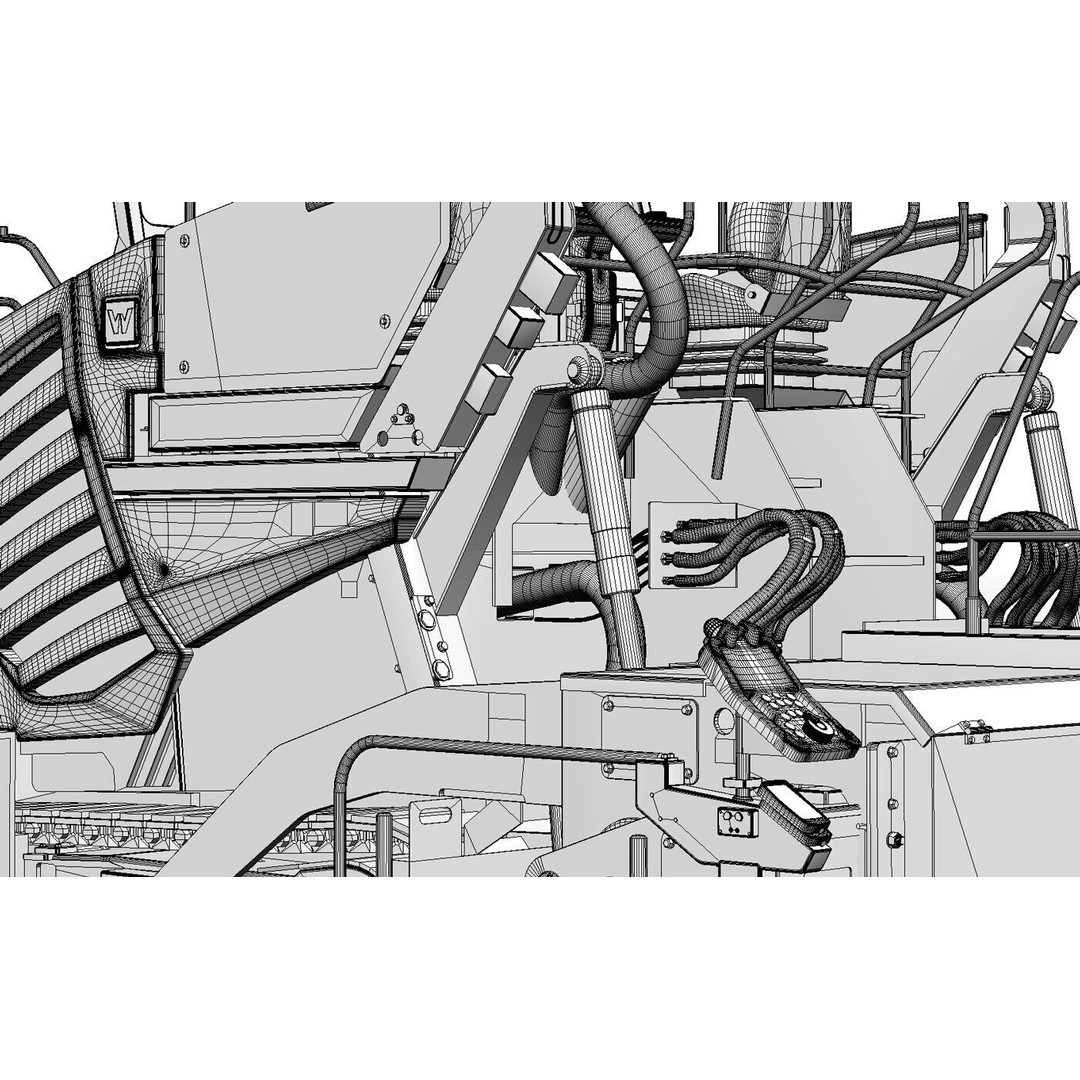 Vogele Super 2100 5i Asphalt Paver 3D Model – PBR Industrial Vehicle, FBX