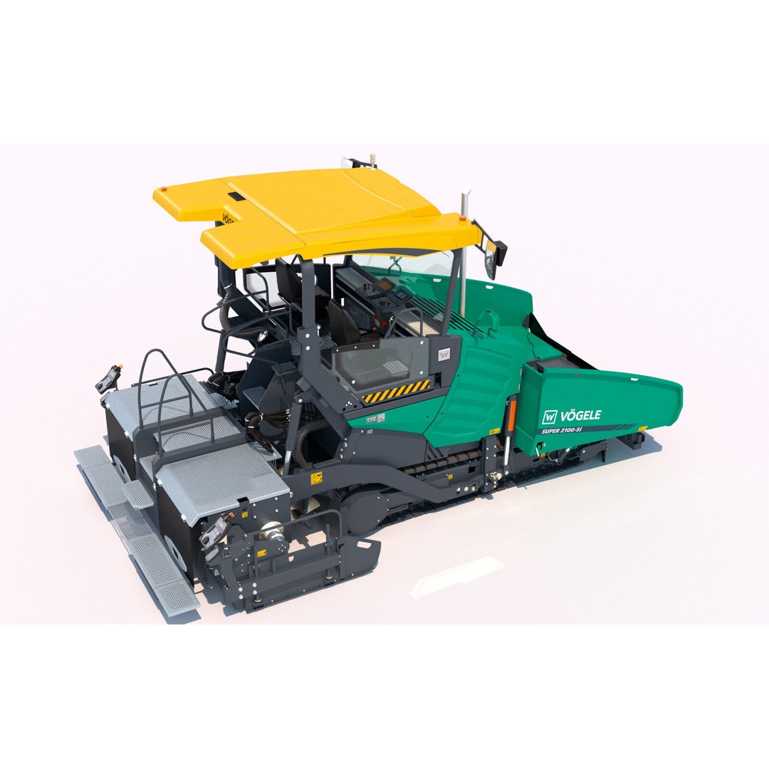 Vogele Super 2100 5i Asphalt Paver 3D Model – PBR Industrial Vehicle, FBX - View 10