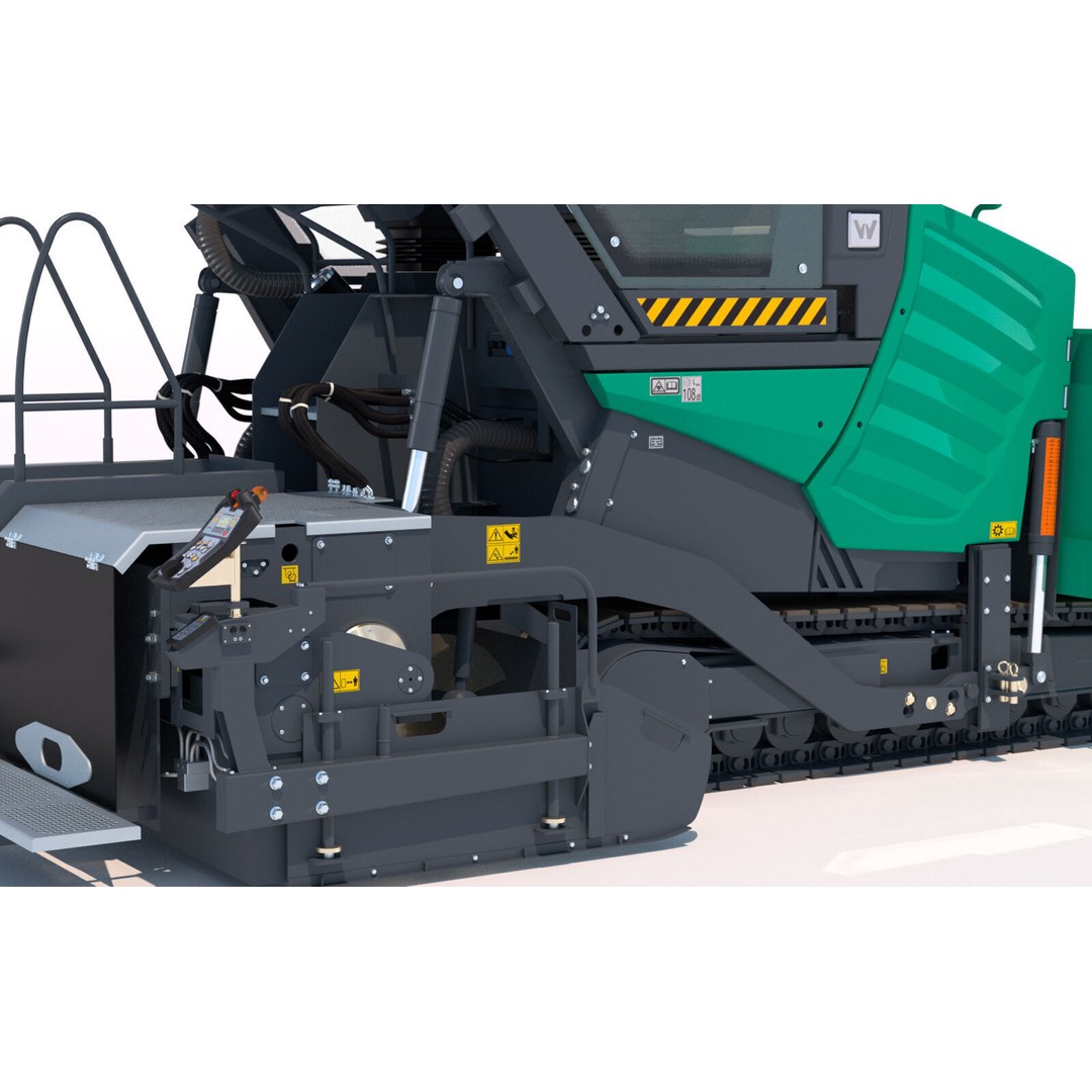 Vogele Super 2100 5i Asphalt Paver 3D Model – PBR Industrial Vehicle, FBX - View 13