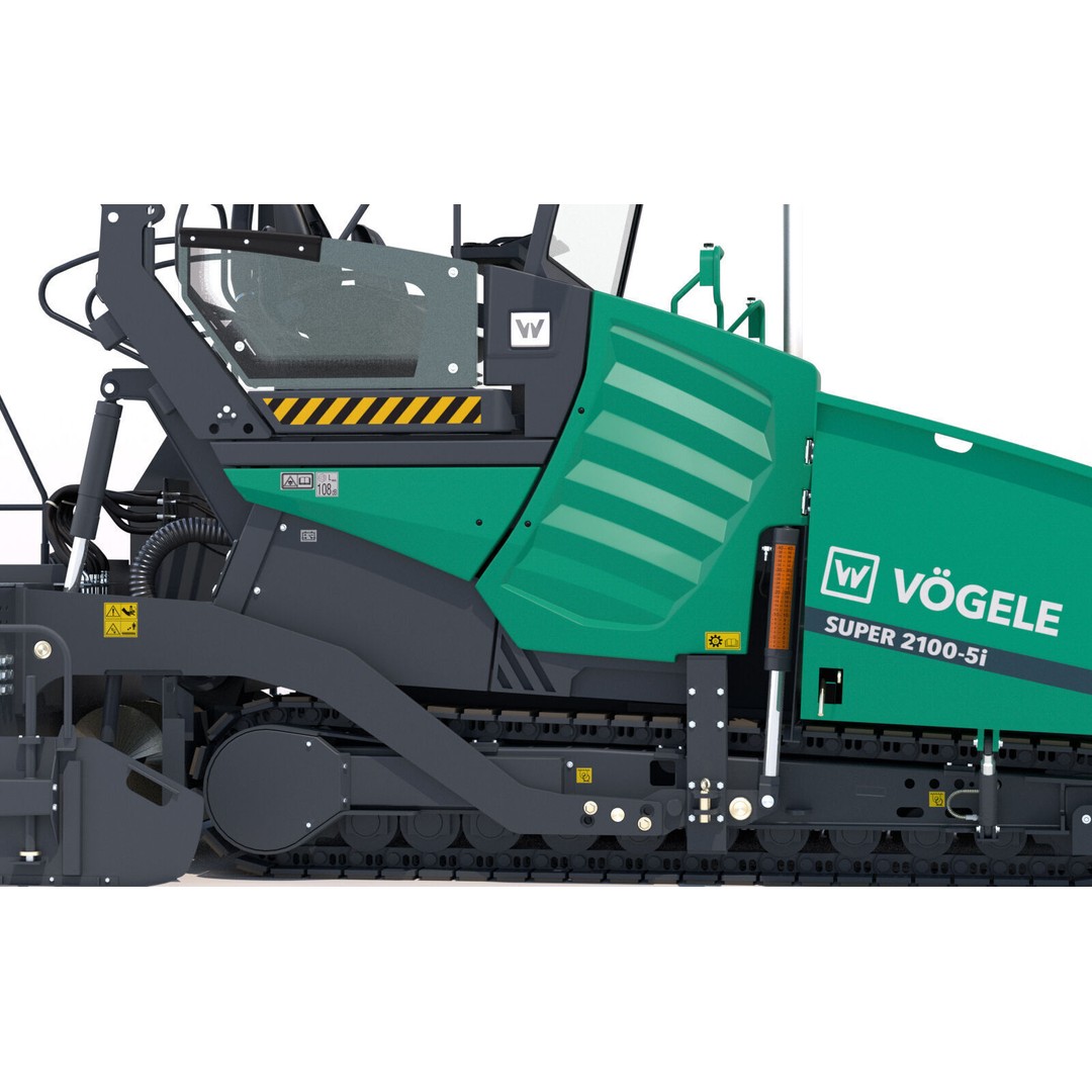 Vogele Super 2100 5i Asphalt Paver 3D Model – PBR Industrial Vehicle, FBX - View 15