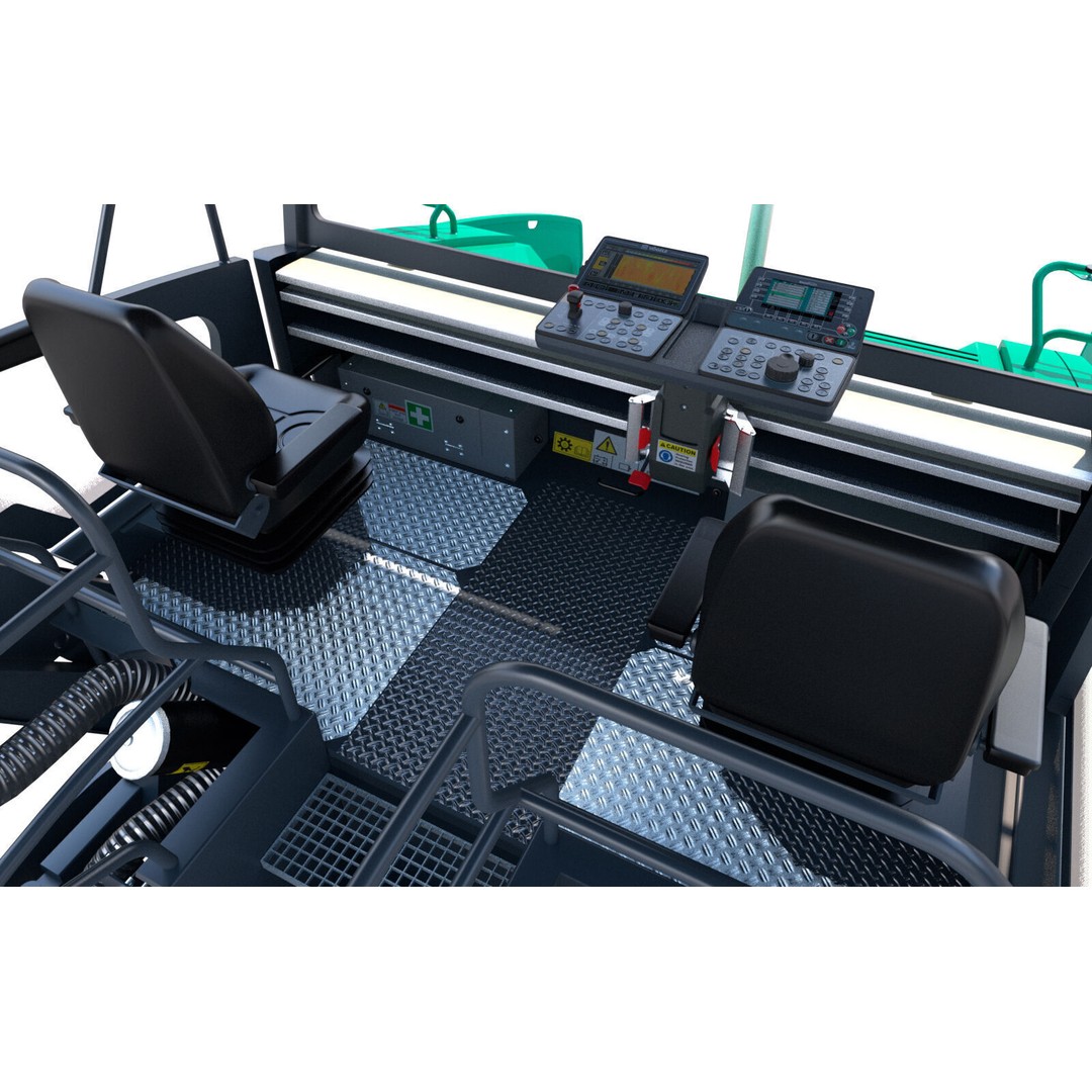 Vogele Super 2100 5i Asphalt Paver 3D Model – PBR Industrial Vehicle, FBX - View 6