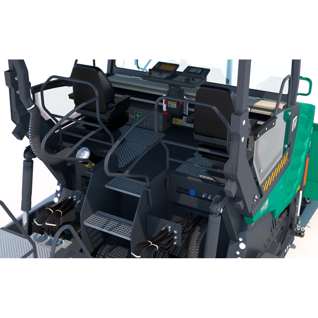Vogele Super 2100 5i Asphalt Paver 3D Model – PBR Industrial Vehicle, FBX - View 9