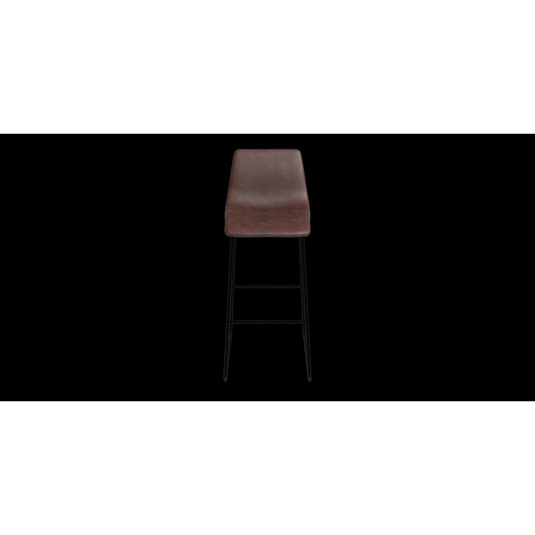 Faux Leather Bar Stool 3D Model – Low Poly PBR Kitchen Asset, Blender - View 10