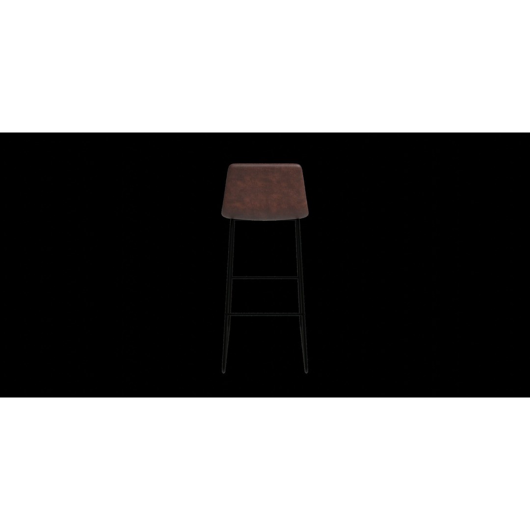 Faux Leather Bar Stool 3D Model – Low Poly PBR Kitchen Asset, Blender - View 12