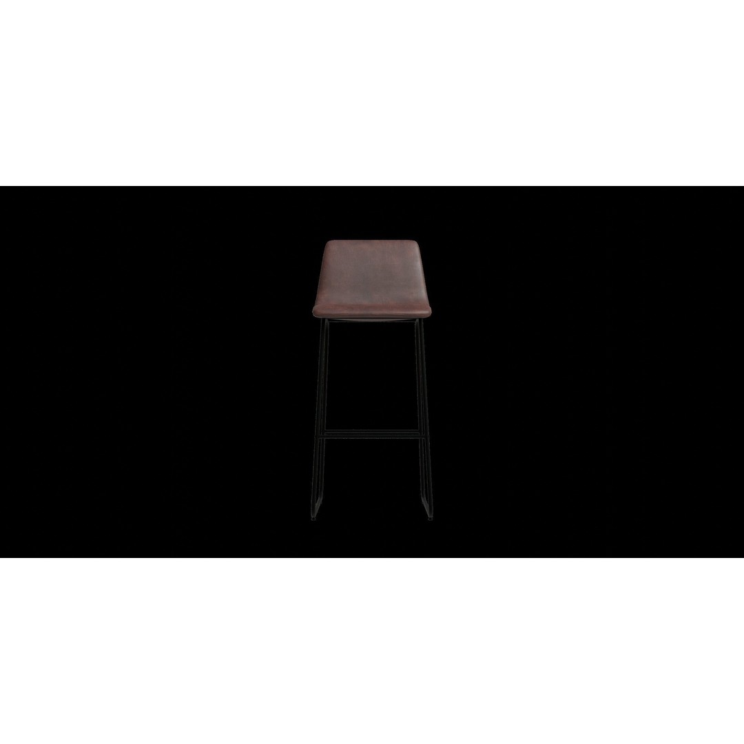 Faux Leather Bar Stool 3D Model – Low Poly PBR Kitchen Asset, Blender - View 6