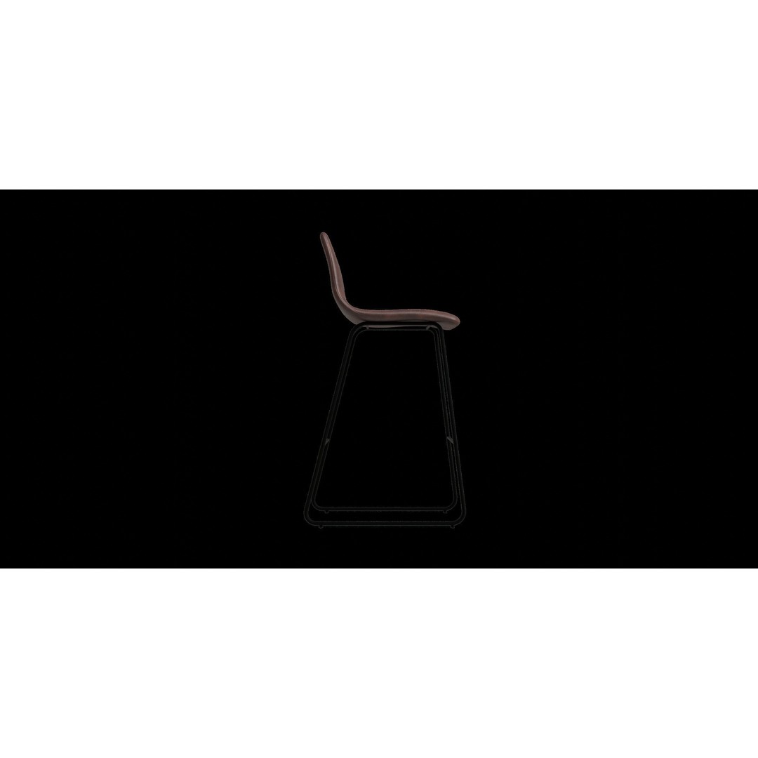 Faux Leather Bar Stool 3D Model – Low Poly PBR Kitchen Asset, Blender - View 7