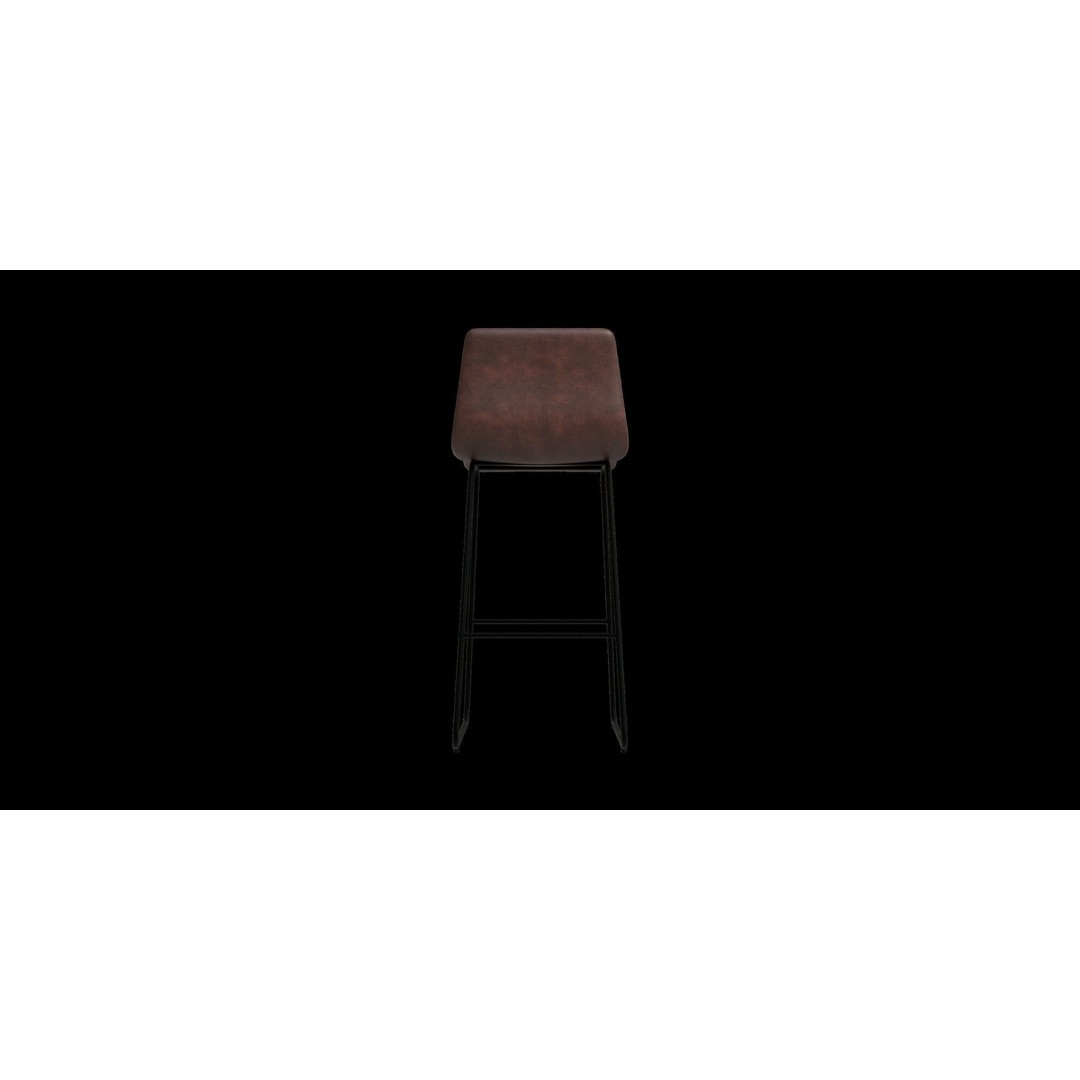 Faux Leather Bar Stool 3D Model – Low Poly PBR Kitchen Asset, Blender - View 8
