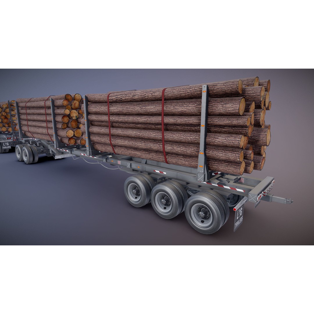 SuperLiner Logger Truck 3D Model – Low Poly Game Ready Asset, FBX - View 23