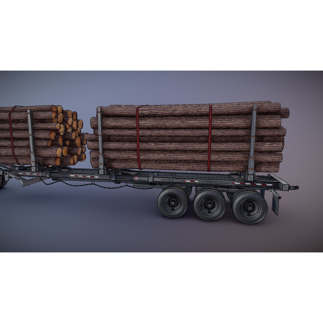 SuperLiner Logger Truck 3D Model – Low Poly Game Ready Asset, FBX - View 29