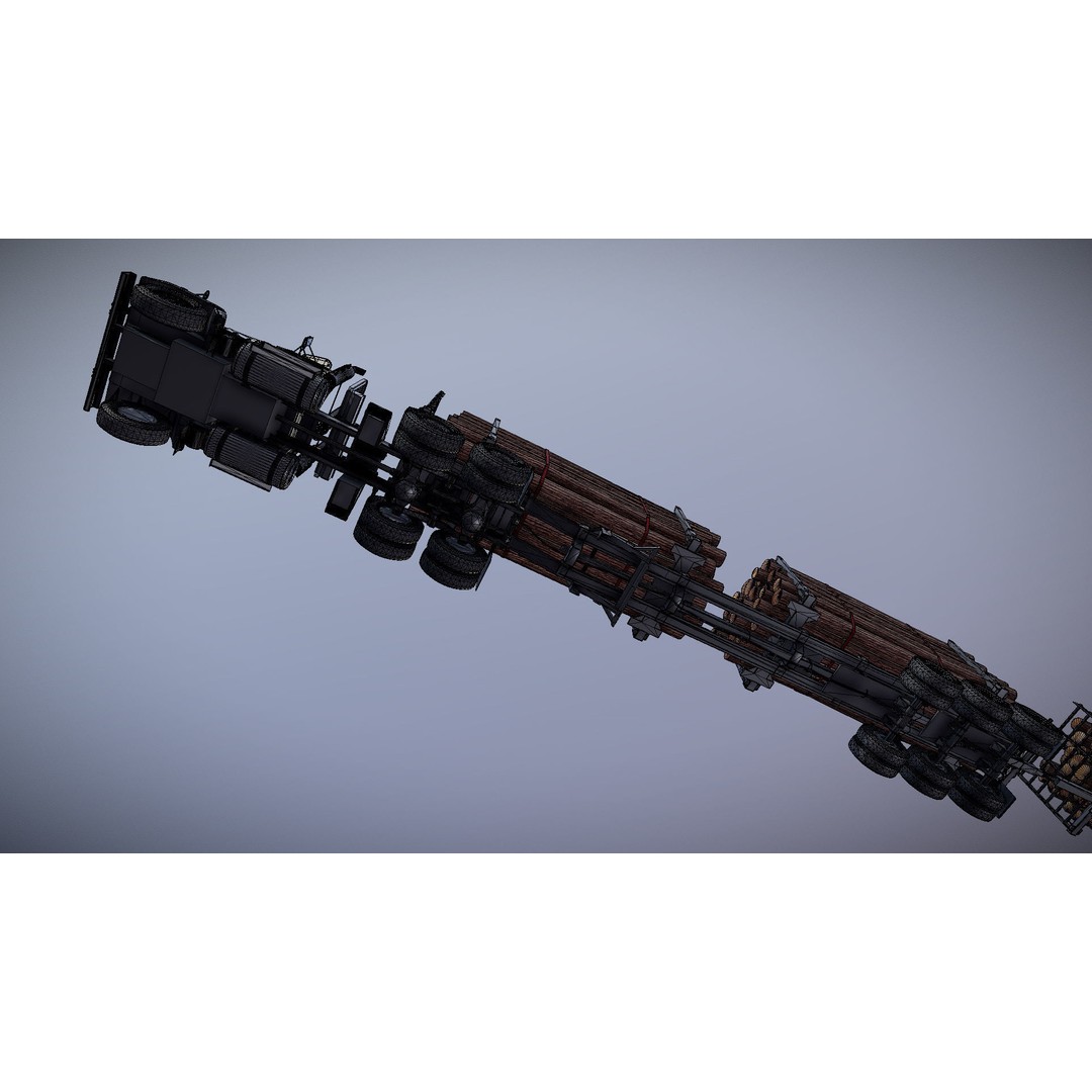 SuperLiner Logger Truck 3D Model – Low Poly Game Ready Asset, FBX - View 30