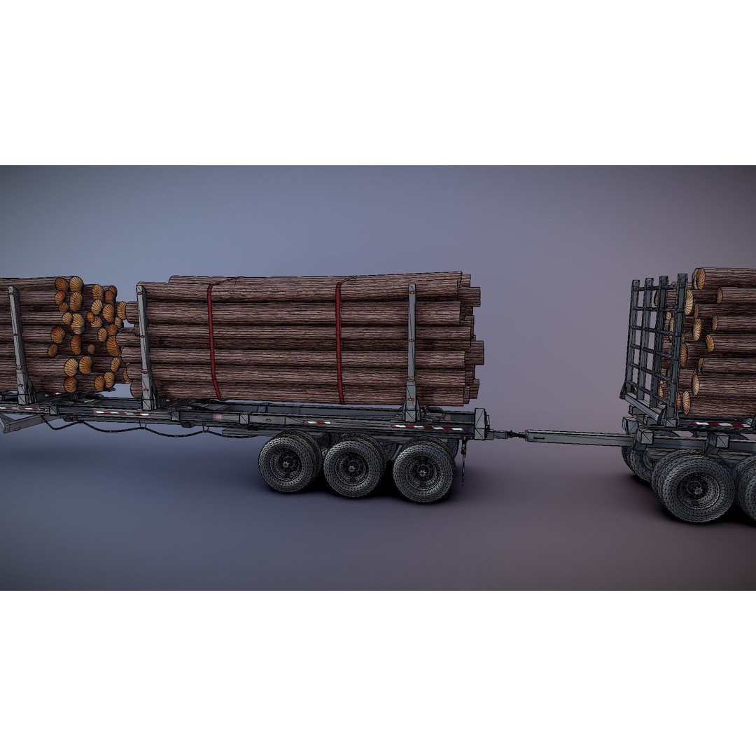 SuperLiner Logger Truck 3D Model – Low Poly Game Ready Asset, FBX - View 32