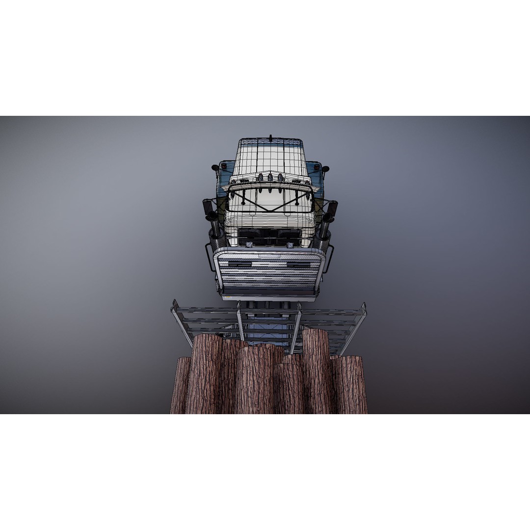 SuperLiner Logger Truck 3D Model – Low Poly Game Ready Asset, FBX - View 35