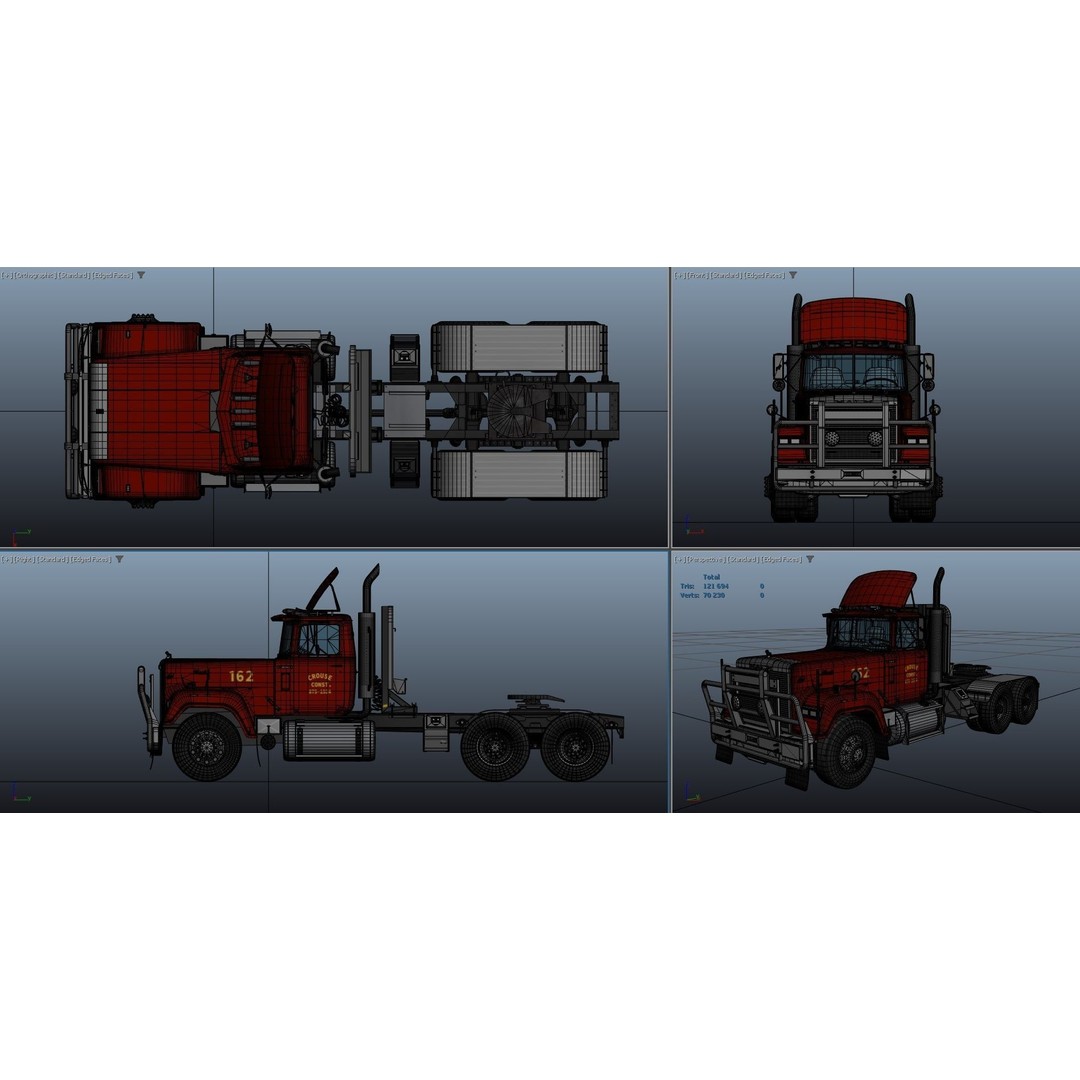 SuperLiner Logger Truck 3D Model – Low Poly Game Ready Asset, FBX - View 42