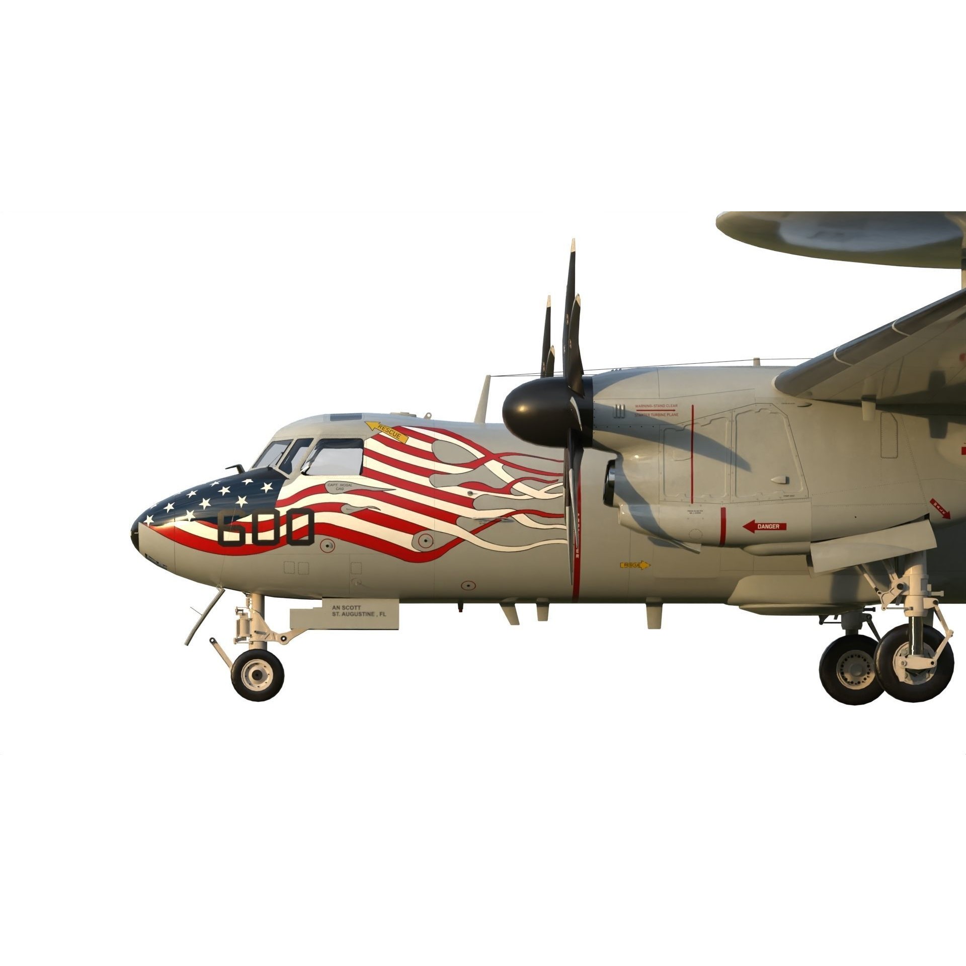 E-2 Hawkeye - Game-Ready 3D Model - View 11