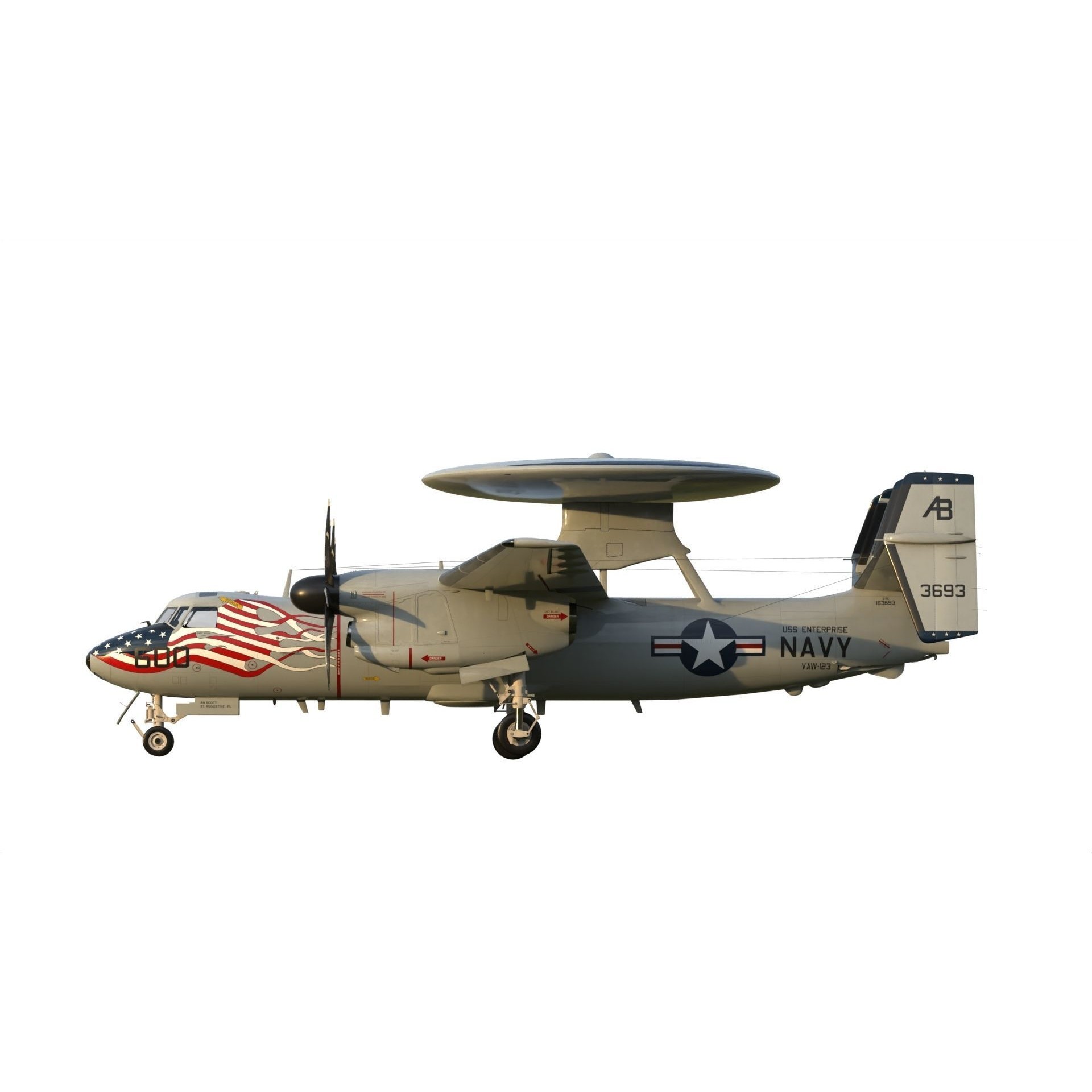E-2 Hawkeye - Game-Ready 3D Model - View 12