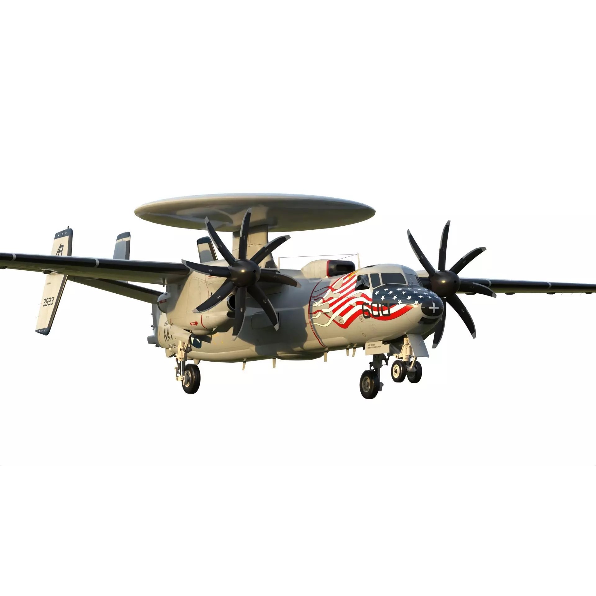 E-2 Hawkeye - Game-Ready 3D Model - View 2