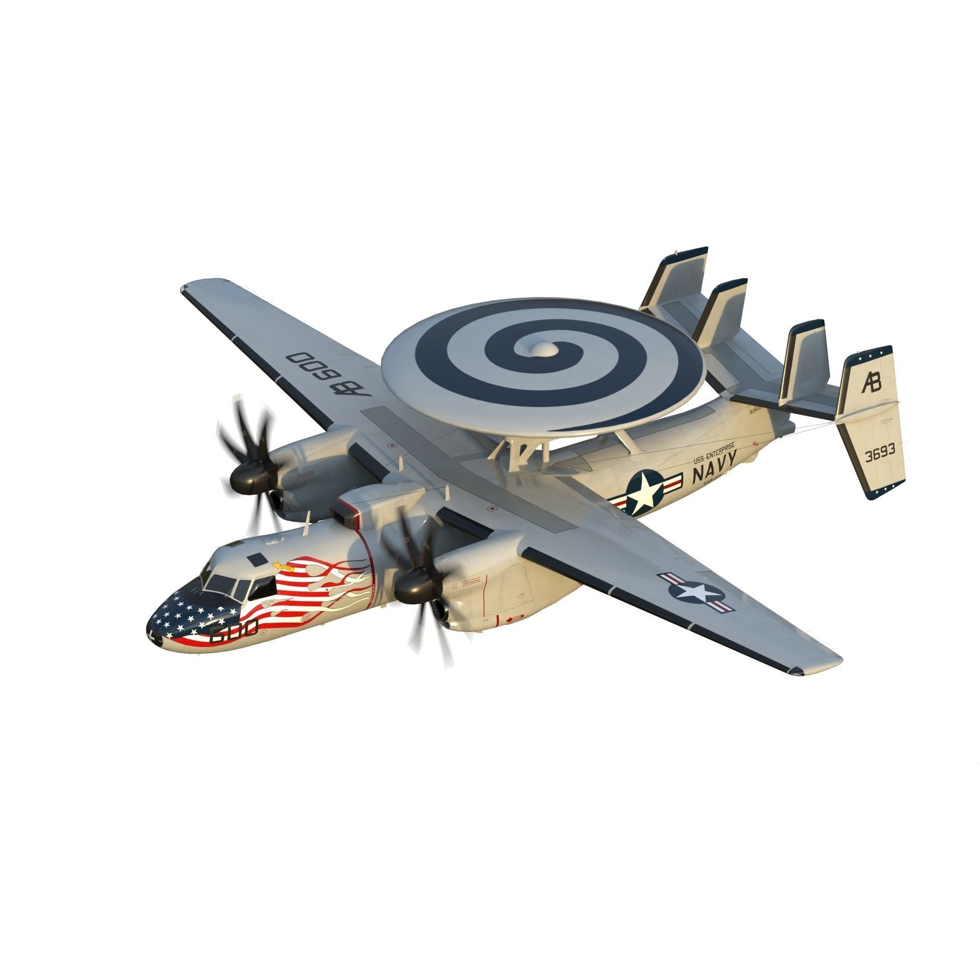 E-2 Hawkeye - Game-Ready 3D Model - View 4