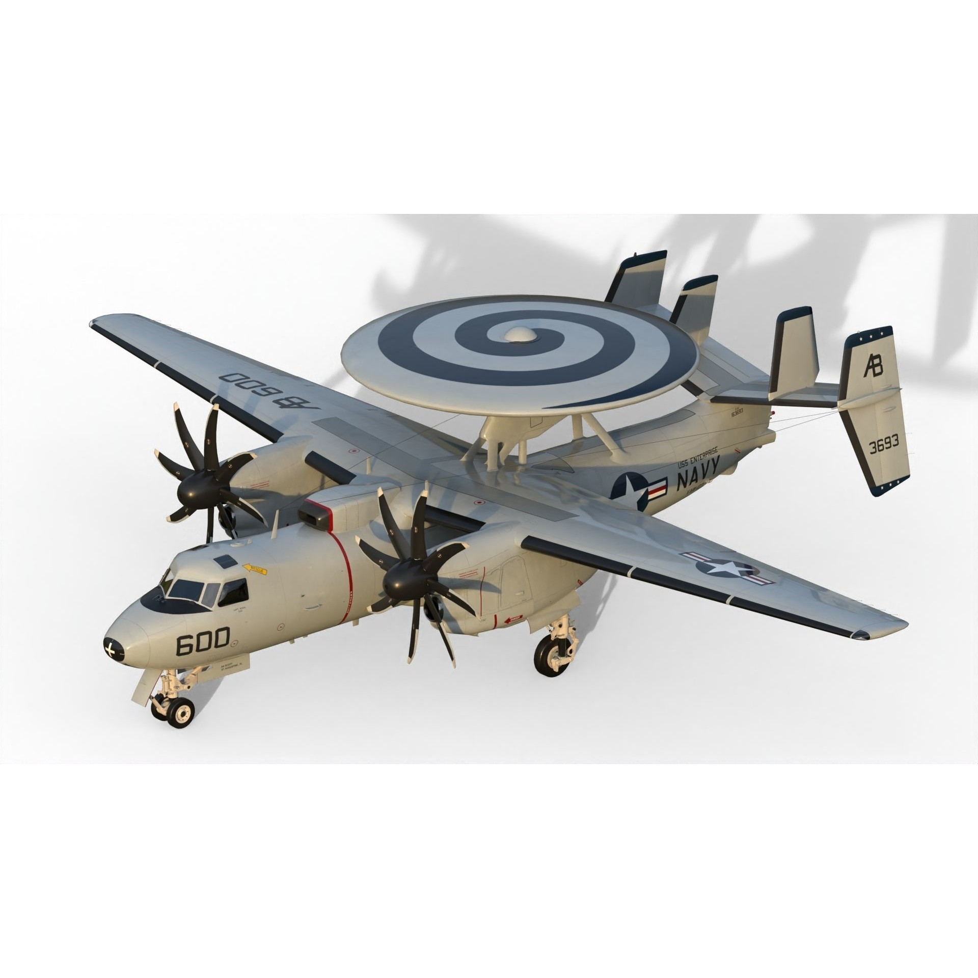 E-2 Hawkeye - Game-Ready 3D Model - View 5