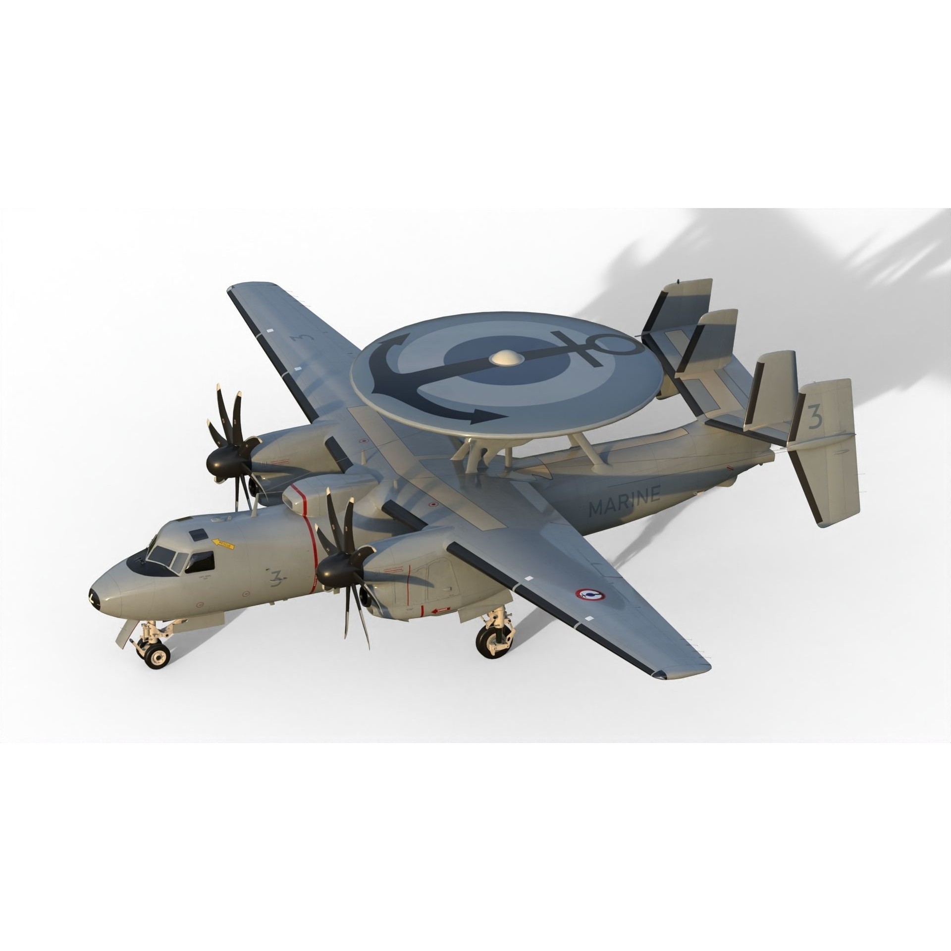 E-2 Hawkeye - Game-Ready 3D Model - View 6