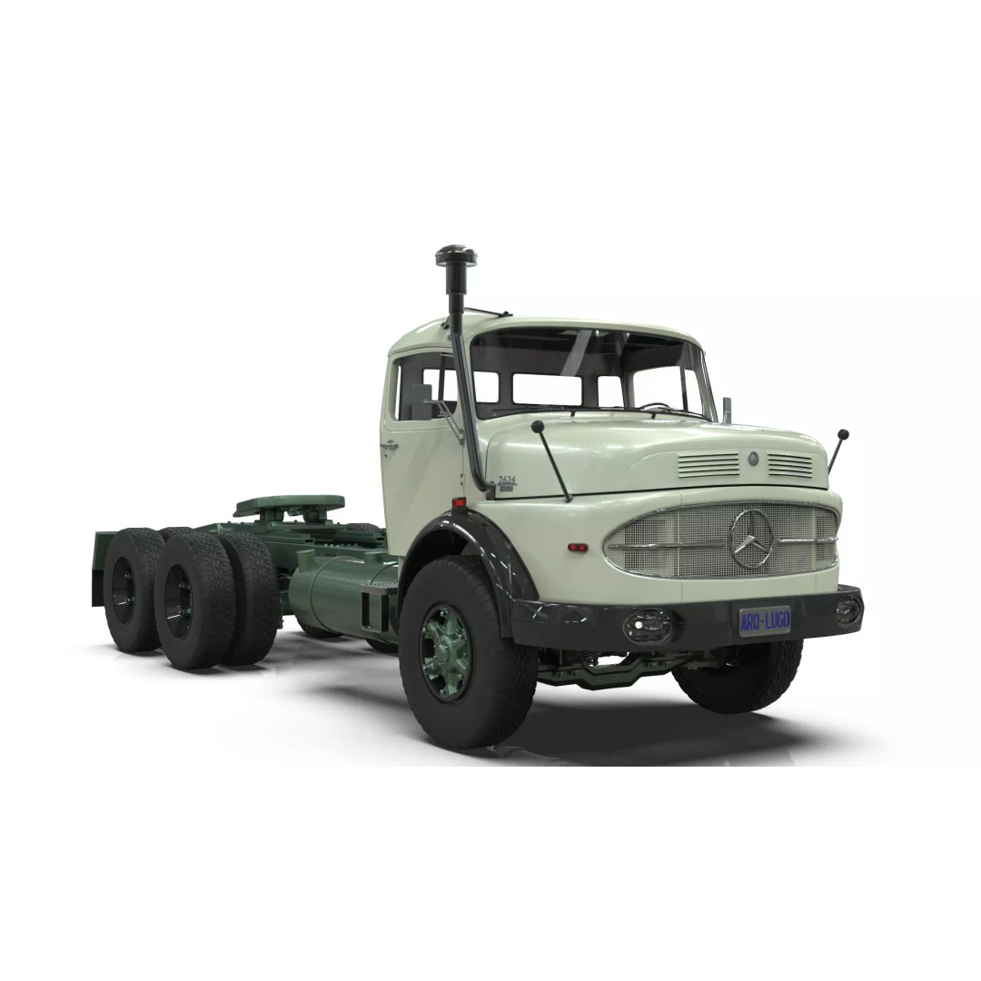 Mercedes-Benz 2624 Tractor Unit 3D Model – High Poly Game-Ready Asset, Blender - View 11