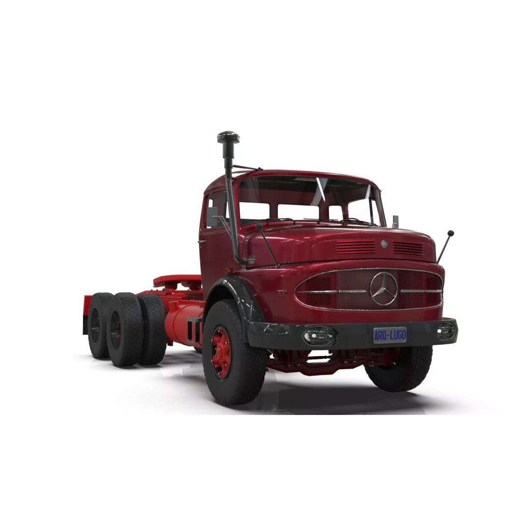 Mercedes-Benz 2624 Tractor Unit 3D Model – High Poly Game-Ready Asset, Blender - View 14