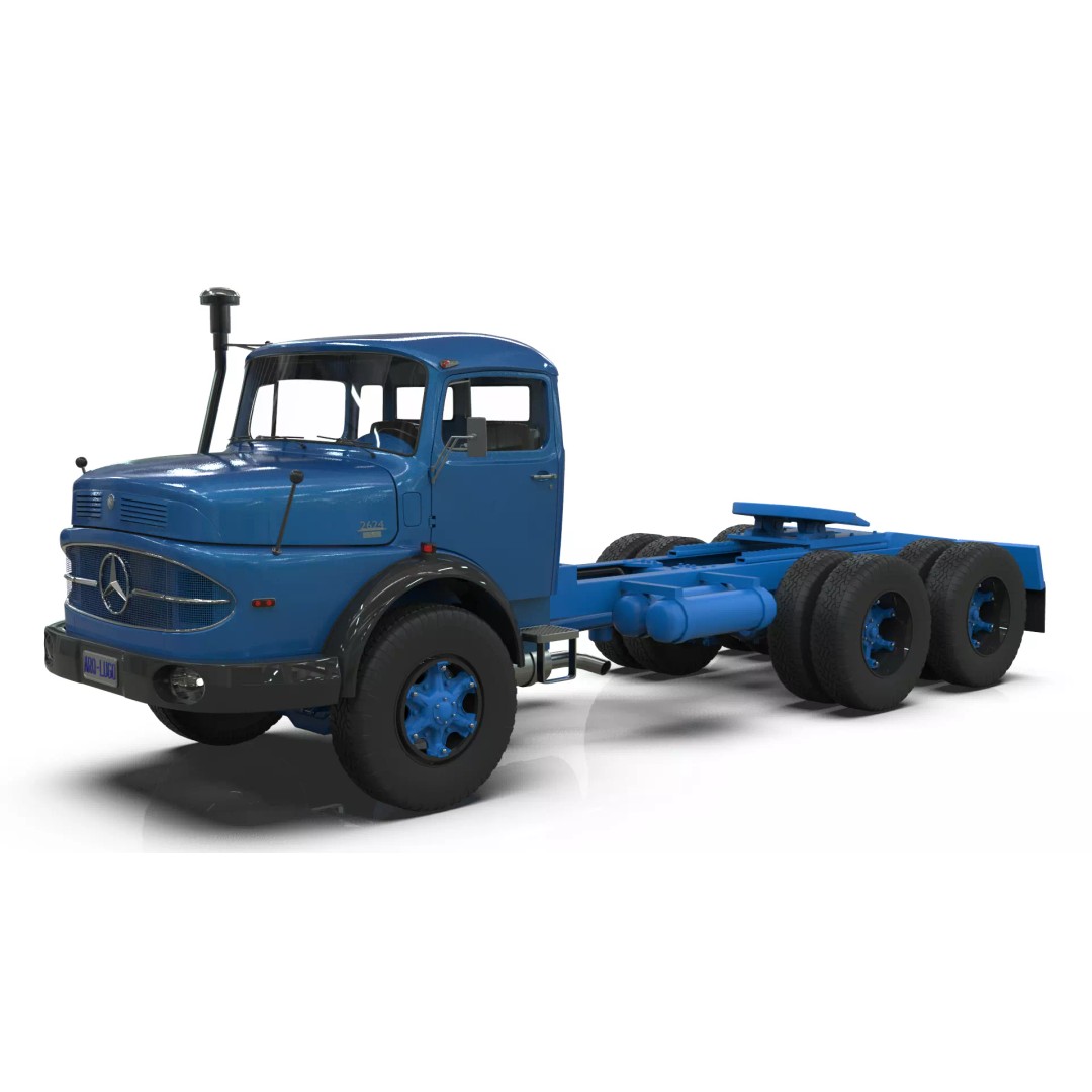 Mercedes-Benz 2624 Tractor Unit 3D Model – High Poly Game-Ready Asset, Blender - View 15