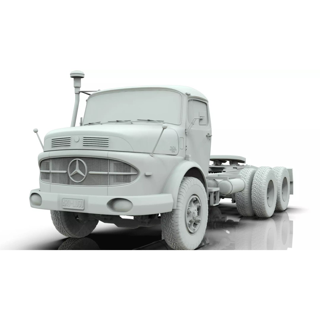 Mercedes-Benz 2624 Tractor Unit 3D Model – High Poly Game-Ready Asset, Blender - View 17