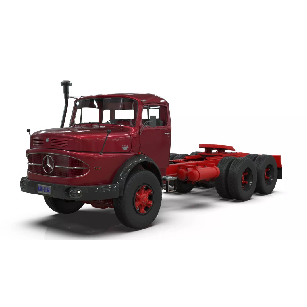 Mercedes-Benz 2624 Tractor Unit 3D Model – High Poly Game-Ready Asset, Blender - View 19