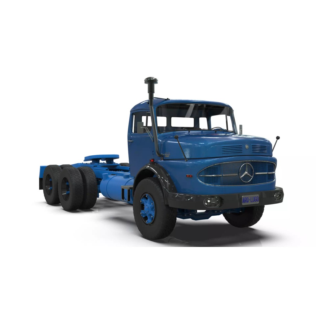 Mercedes-Benz 2624 Tractor Unit 3D Model – High Poly Game-Ready Asset, Blender - View 20
