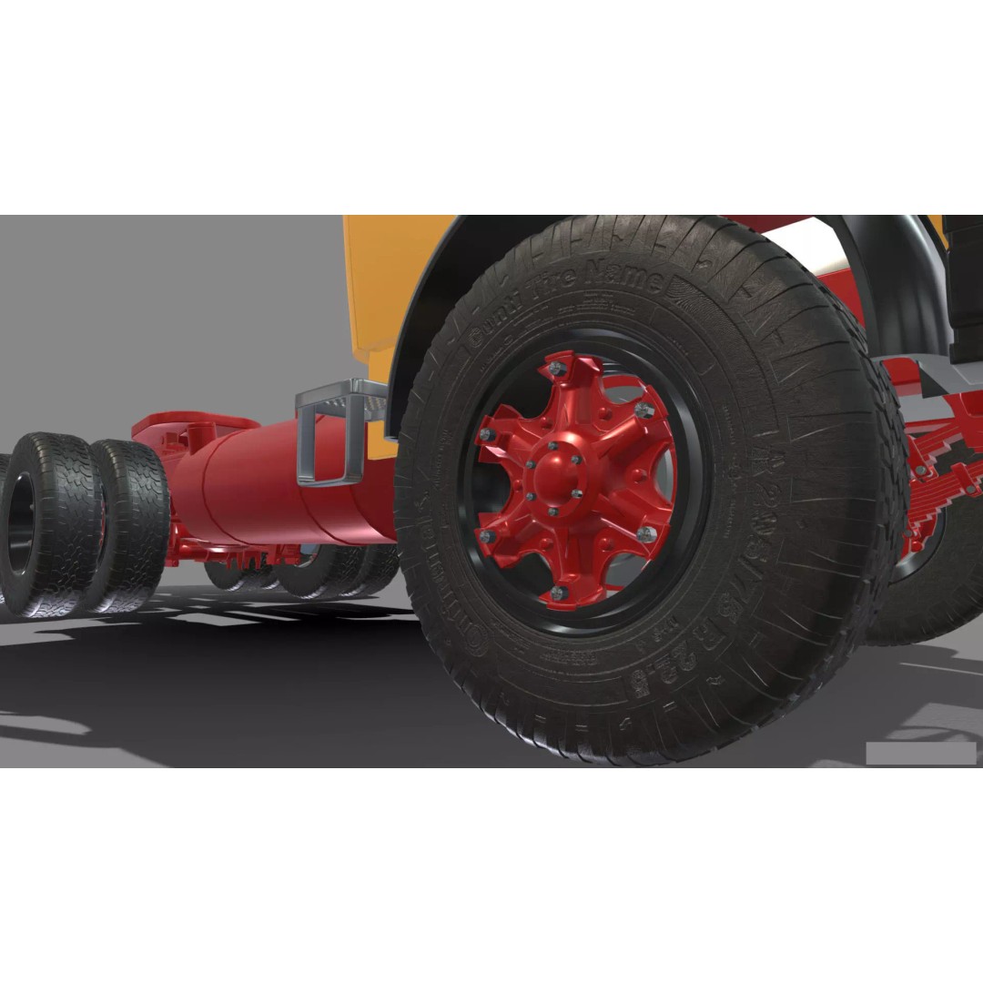 Mercedes-Benz 2624 Tractor Unit 3D Model – High Poly Game-Ready Asset, Blender - View 24