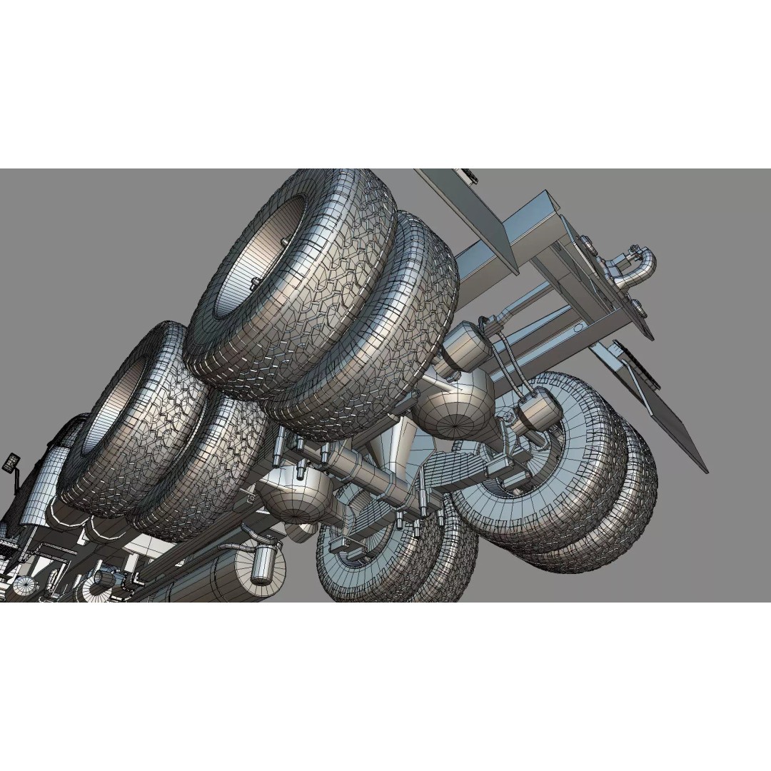 Mercedes-Benz 2624 Tractor Unit 3D Model – High Poly Game-Ready Asset, Blender - View 32