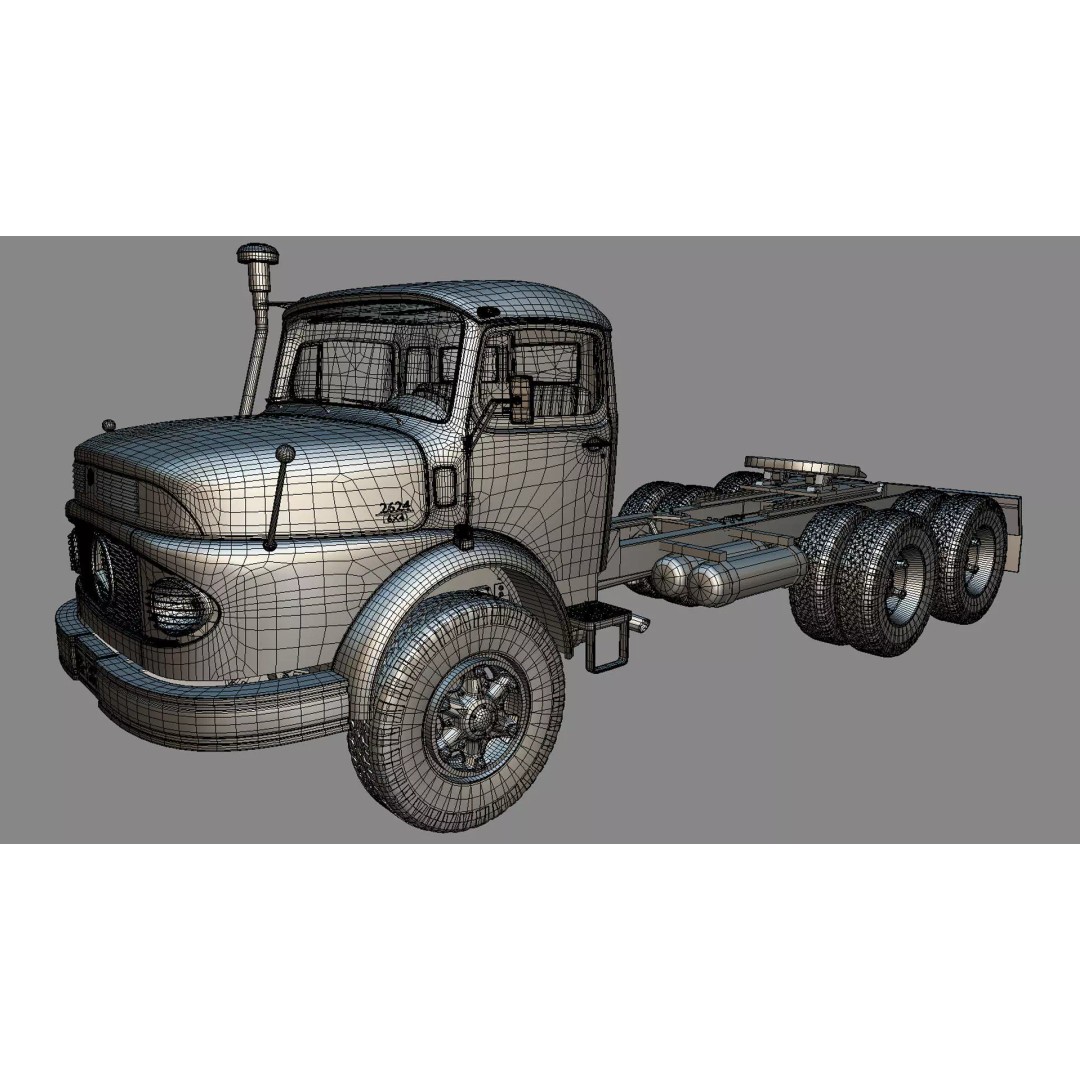 Mercedes-Benz 2624 Tractor Unit 3D Model – High Poly Game-Ready Asset, Blender - View 34