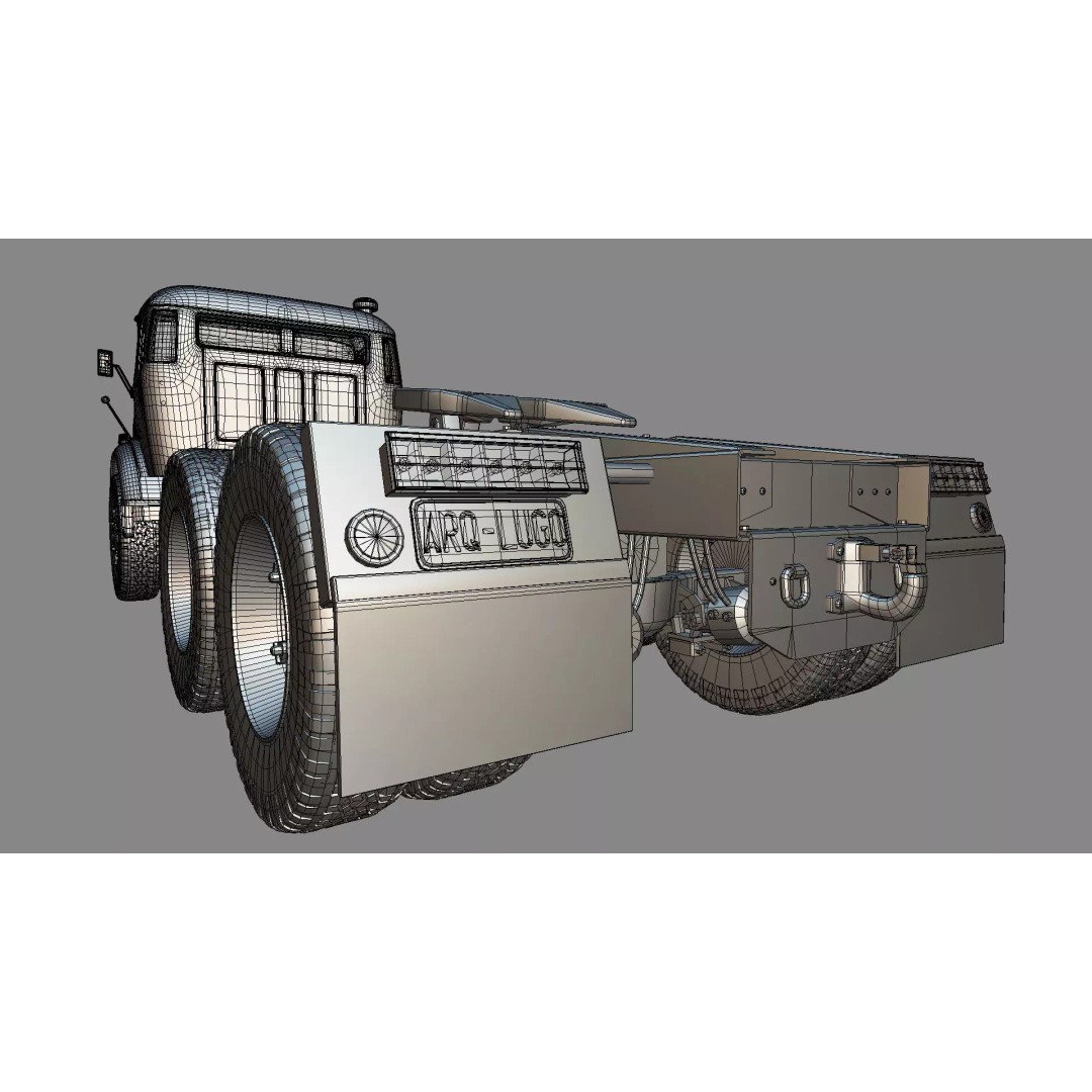 Mercedes-Benz 2624 Tractor Unit 3D Model – High Poly Game-Ready Asset, Blender - View 36