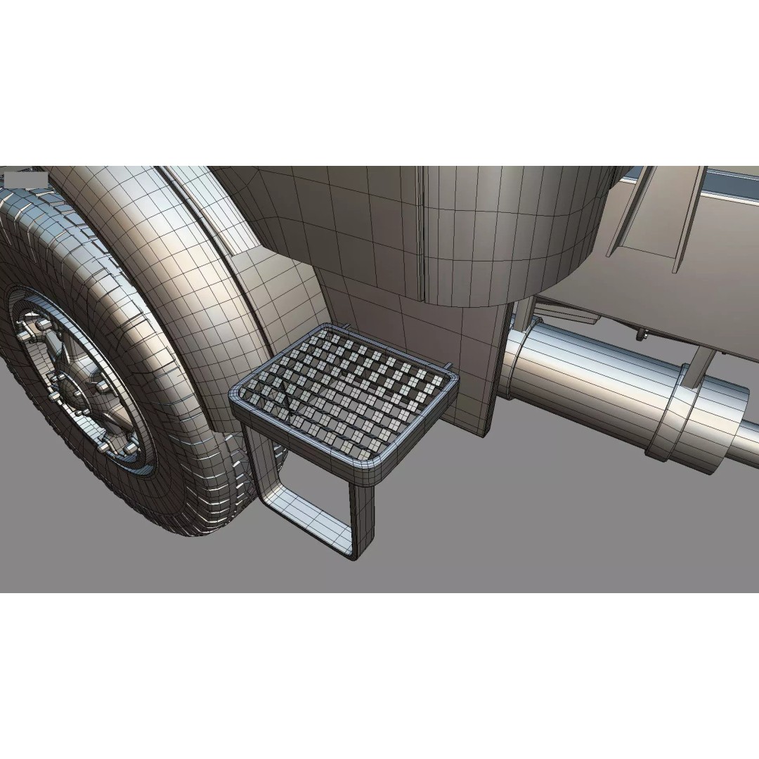 Mercedes-Benz 2624 Tractor Unit 3D Model – High Poly Game-Ready Asset, Blender - View 37