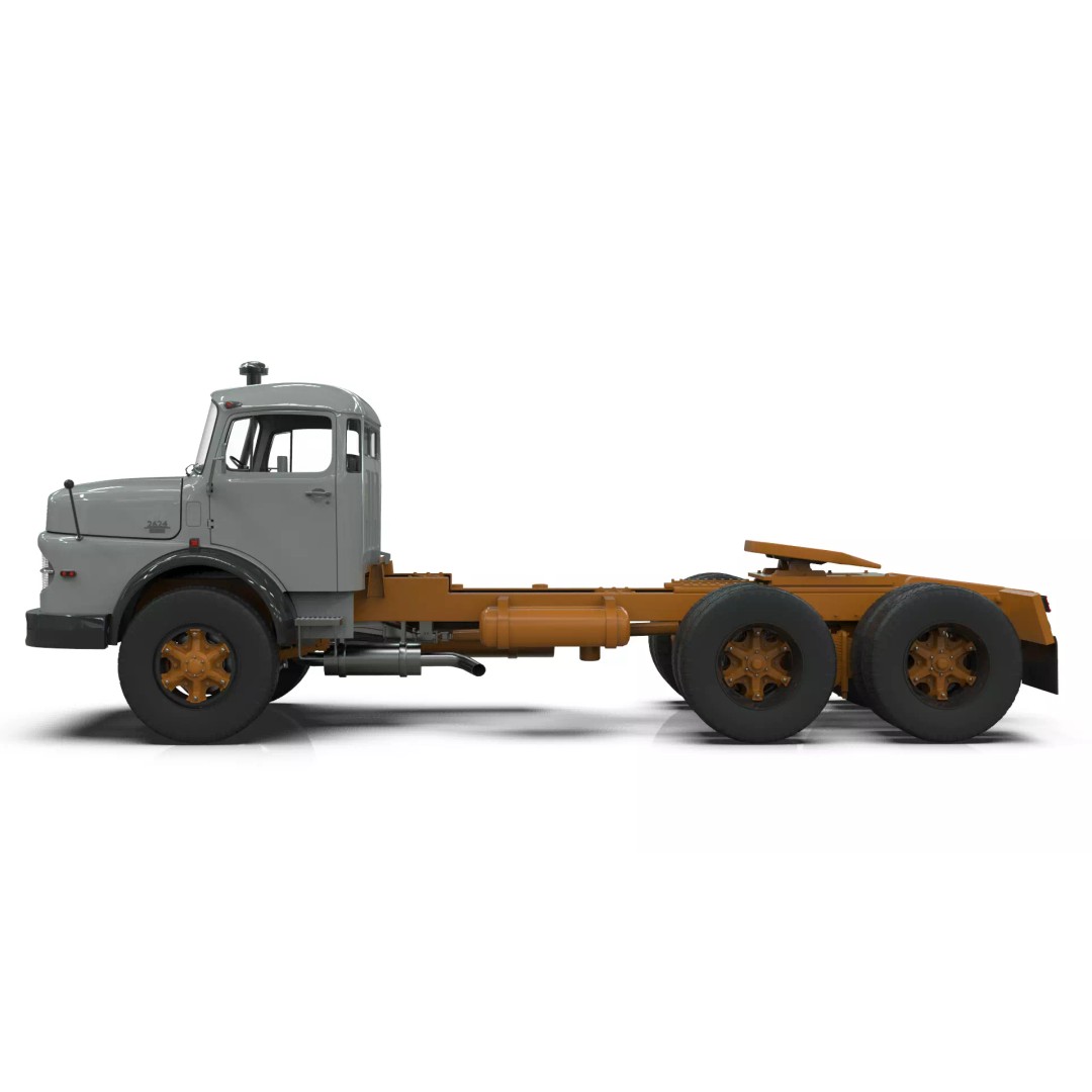 Mercedes-Benz 2624 Tractor Unit 3D Model – High Poly Game-Ready Asset, Blender - View 4