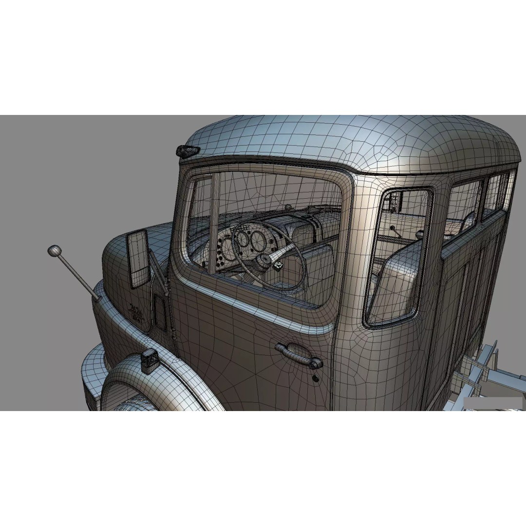 Mercedes-Benz 2624 Tractor Unit 3D Model – High Poly Game-Ready Asset, Blender - View 43
