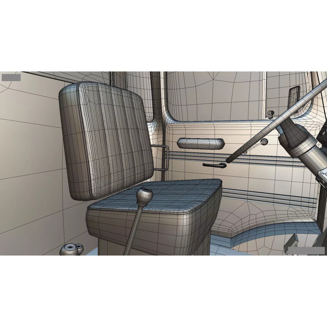 Mercedes-Benz 2624 Tractor Unit 3D Model – High Poly Game-Ready Asset, Blender - View 44