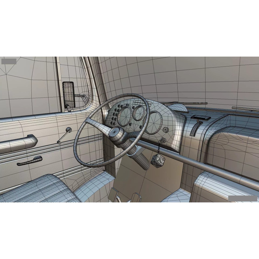 Mercedes-Benz 2624 Tractor Unit 3D Model – High Poly Game-Ready Asset, Blender - View 45