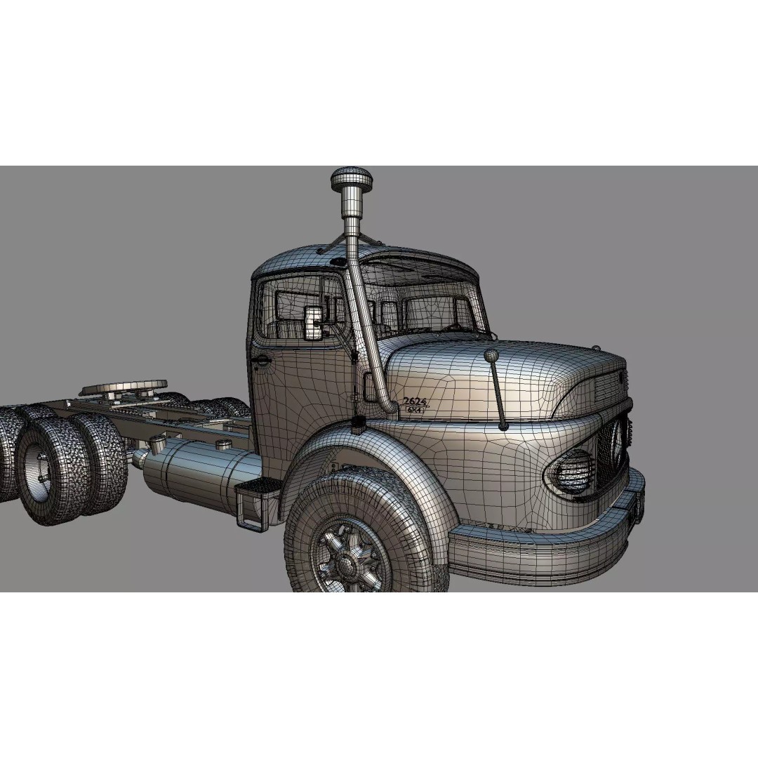 Mercedes-Benz 2624 Tractor Unit 3D Model – High Poly Game-Ready Asset, Blender - View 47