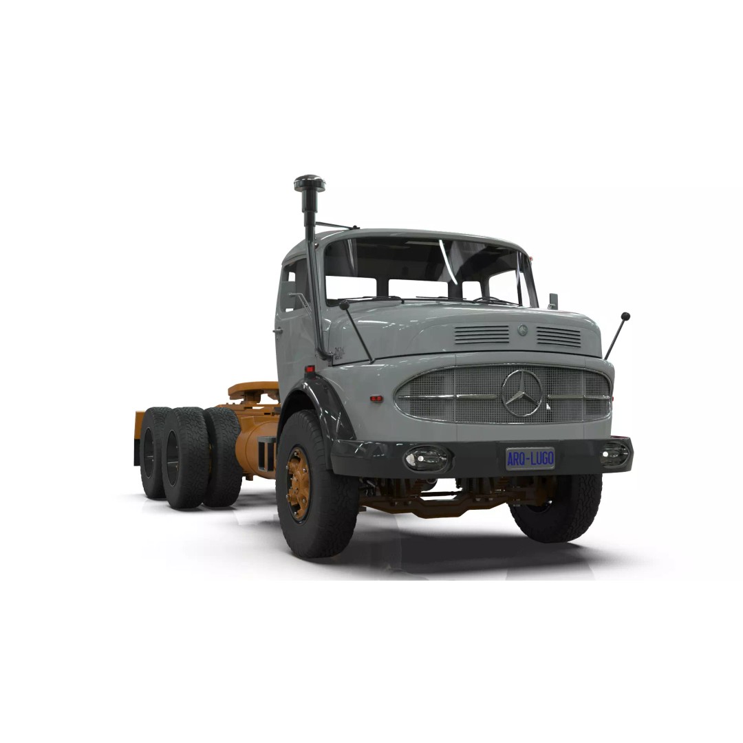 Mercedes-Benz 2624 Tractor Unit 3D Model – High Poly Game-Ready Asset, Blender - View 7