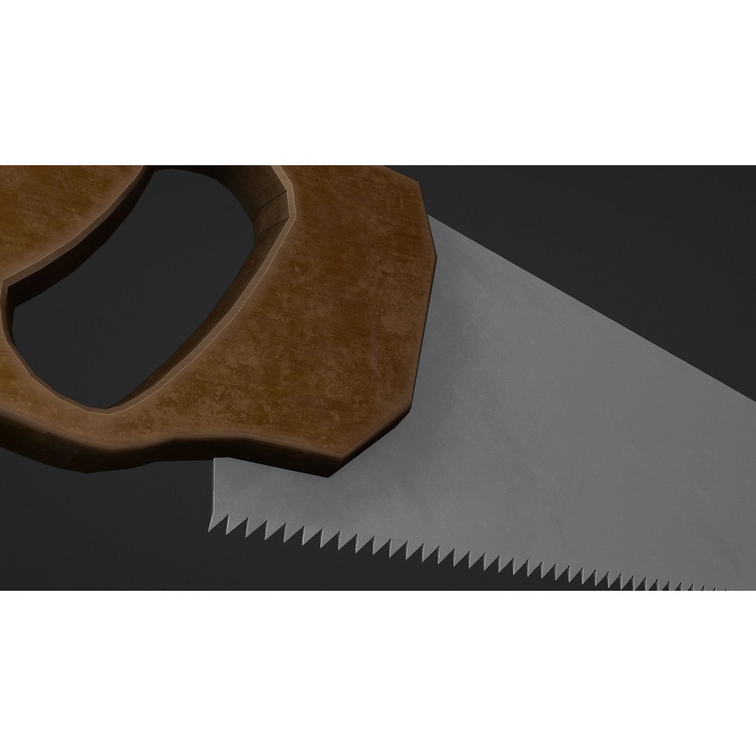 Hand Saw 3D Model – Low Poly PBR Tool for Unity & Unreal - View 11