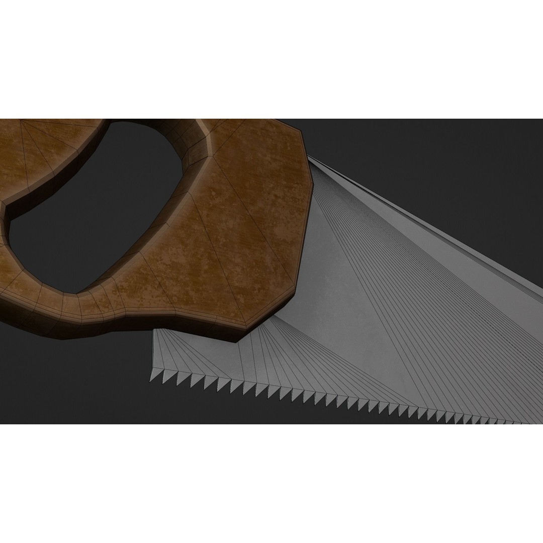 Hand Saw 3D Model – Low Poly PBR Tool for Unity & Unreal - View 12