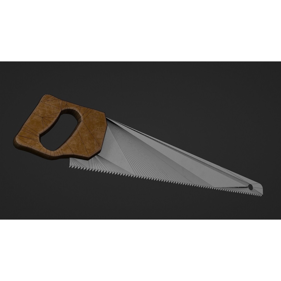 Hand Saw 3D Model – Low Poly PBR Tool for Unity & Unreal - View 14