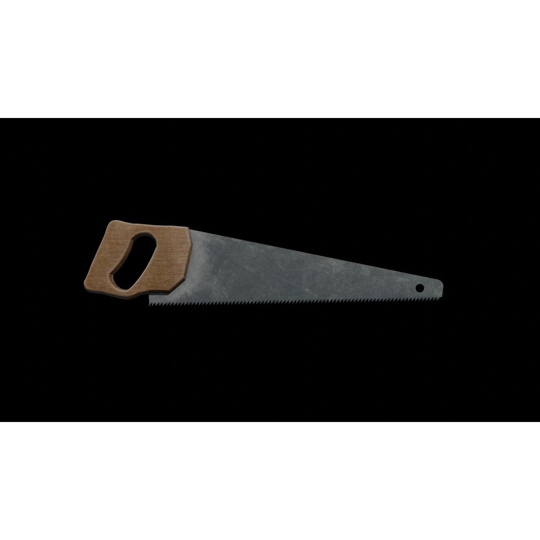 Hand Saw 3D Model – Low Poly PBR Tool for Unity & Unreal - View 4